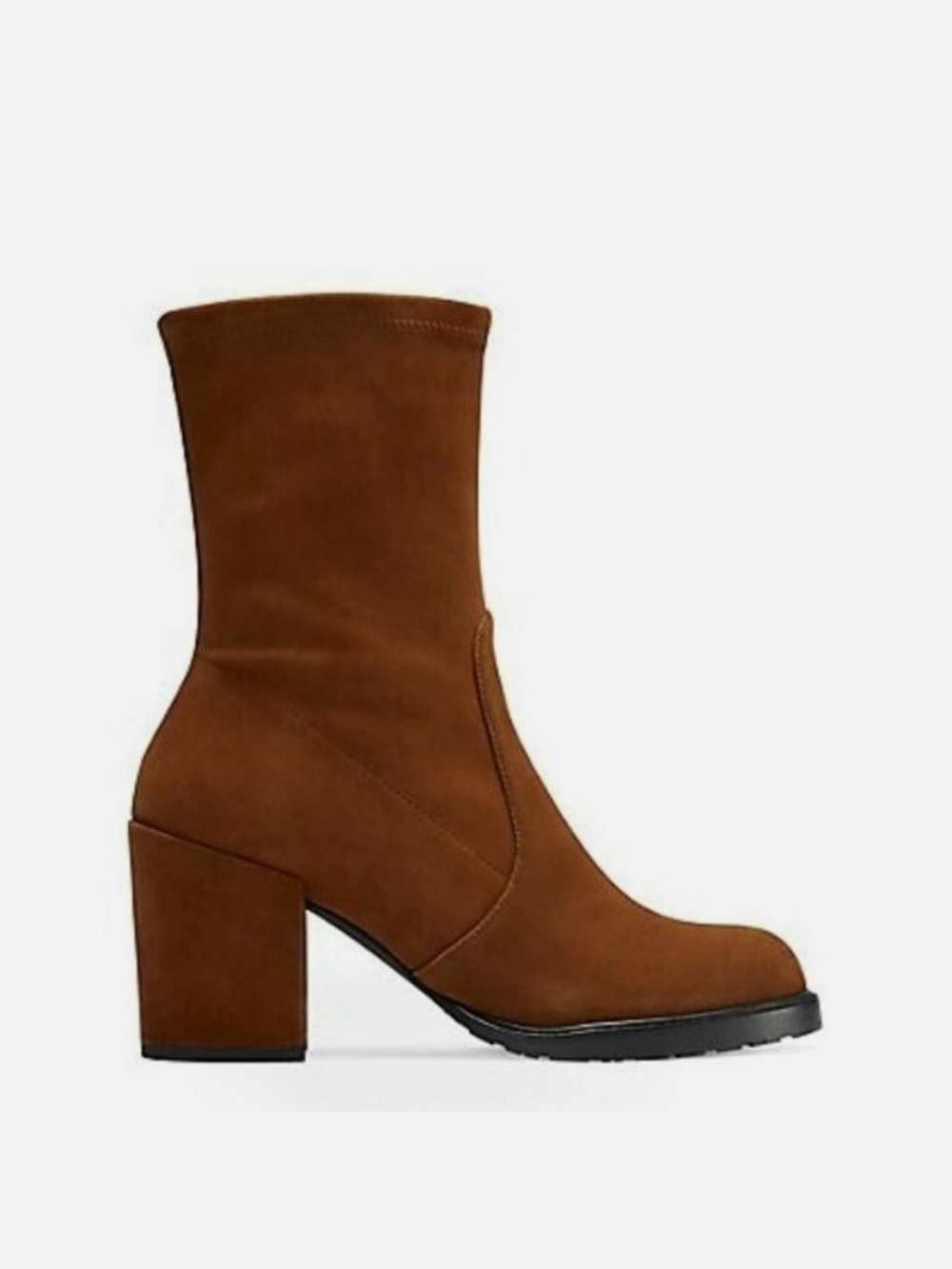 New in Box - Stuart Wietzman Dalenna Coffee Suede Block Heel Booties Size 6